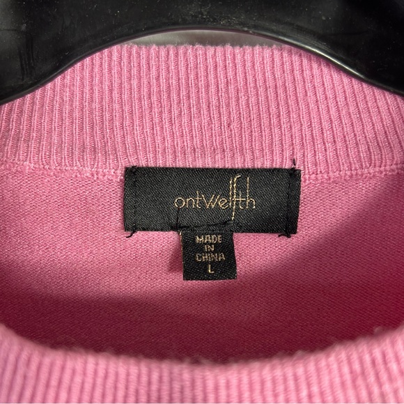 ontwelfth Floral Lace Puff Sleeve Ribbed Knit Short Sleeve Cotton Sweater Sz L - Picture 3 of 15